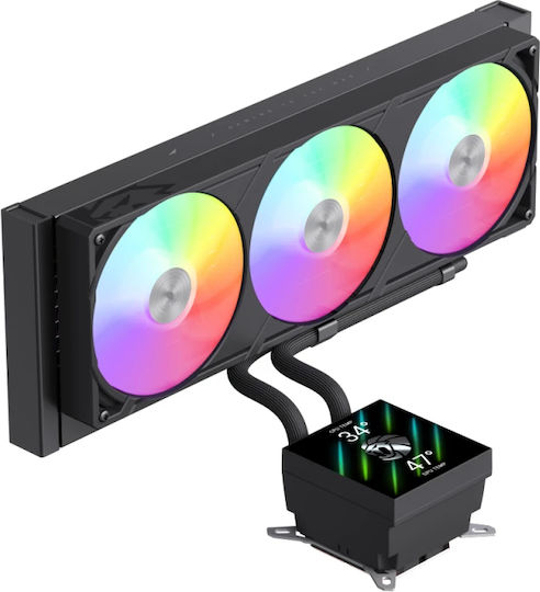 GameMax Glacier 360 Υδρόψυξη AIO CPU με 3 Ανεμιστήρες και ARGB Φωτισμό