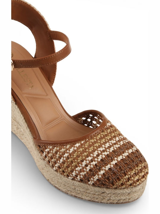 Summer Women's Platform Espadrilles Style Brown