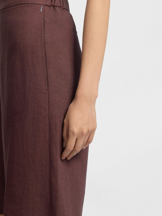 Damen Bermudas Leinen Braune