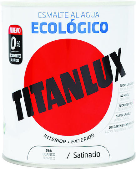 Titanlux Ριπολίνη Οικολογική Νερού 0.75lt Οικολογική Νέας Τεχνολογίας Σατινέ