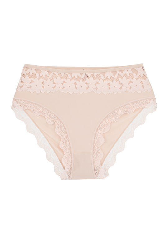 Slip Pentru Femei Talie Înaltă MultiPack Cu Dantelă Multicolore 4 Pack Plus Size