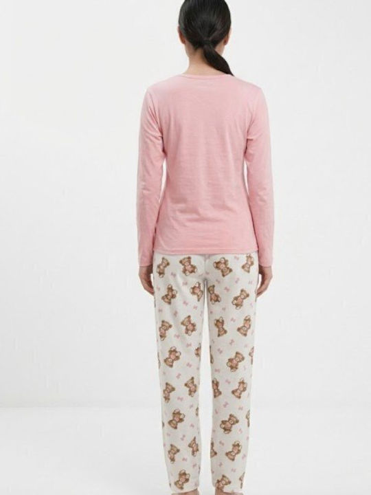 Soccus Set De Pijamale Dama De Iarnă Din Bumbac Roz