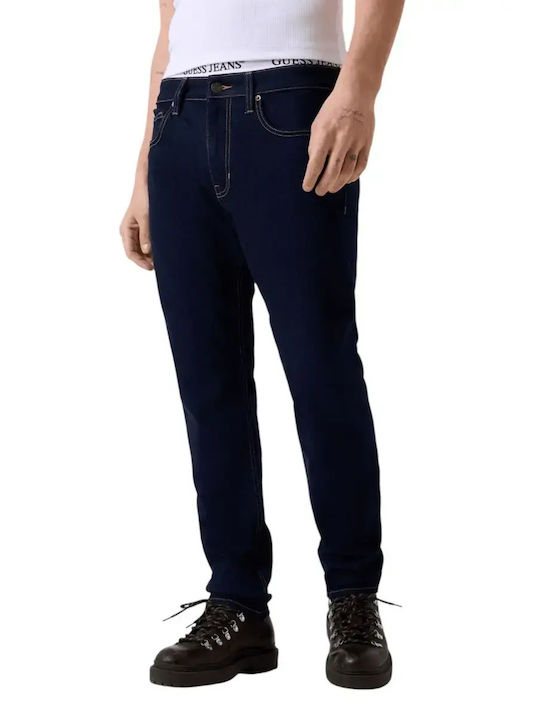 Men's Slim Fit Elastic Blue Jeans Pants