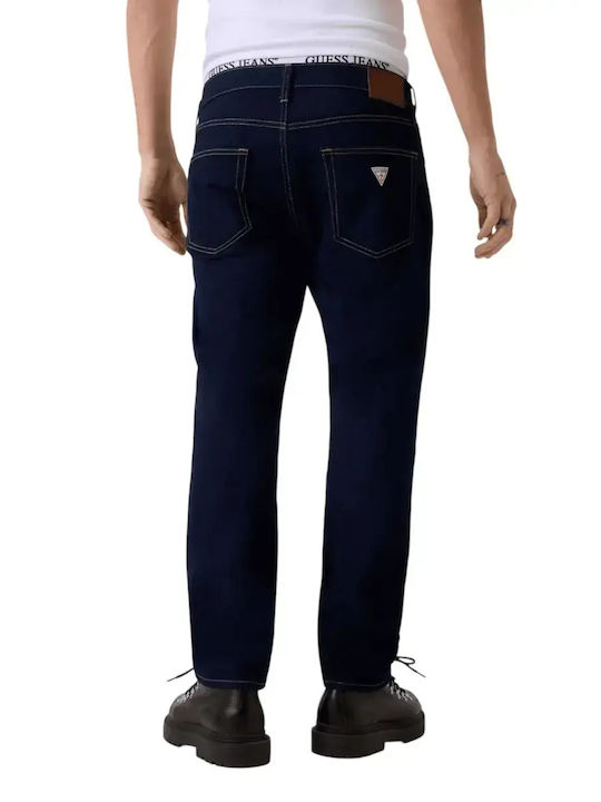Men's Slim Fit Elastic Blue Jeans Pants