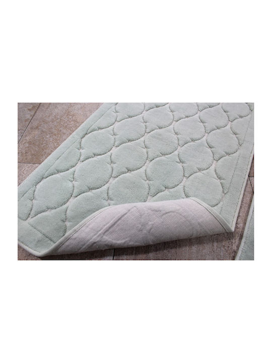 Lenjerii Deosebite Non-Slip Set Cotton Bath Mats Mint 2 Pieces