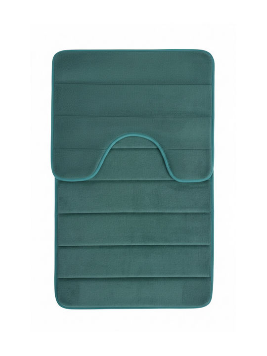 Alista Home Set Antiderapant Covoare De Baie AT1CT-IM1P-RS1S-DT25025/004 Verde 50x80cm 2 Bucăți
