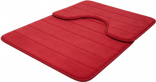 Alista Home Non-Slip Bath Mats Set AT1CT-IM1P-RS1S-DT25025/008 Red 50x80cm 2 Pieces