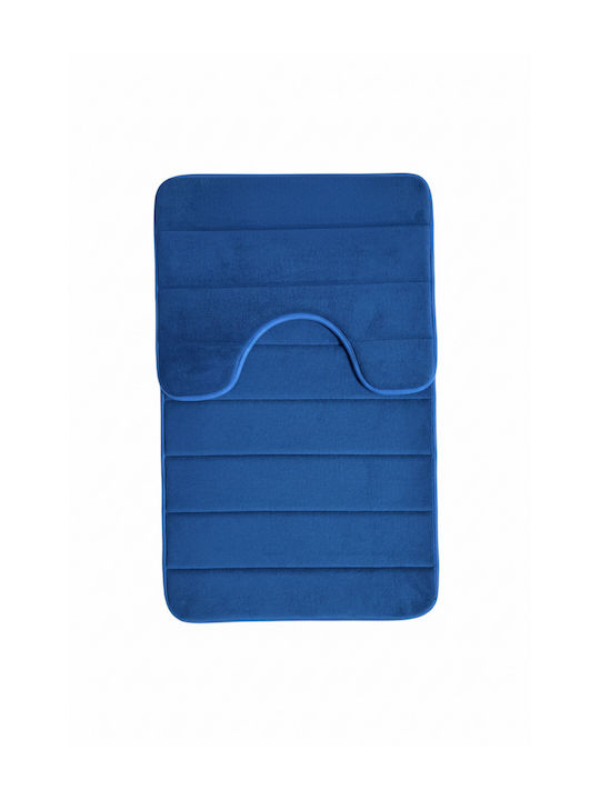 Alista Home Set Antiderapant Covoare De Baie AT1CT-IM1P-RS1S-DT25025/007 Albastru 50x80cm 2 Bucăți