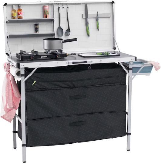 Outwell Steel Camping Cupboard for Camping Foldable 136x54x90cm Black