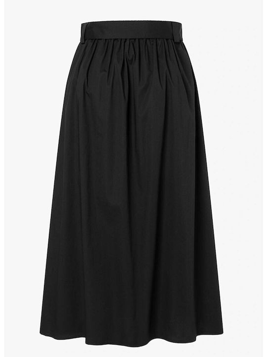 MORE & MORE Hoch Taille Maxi Damenrock Schwarz
