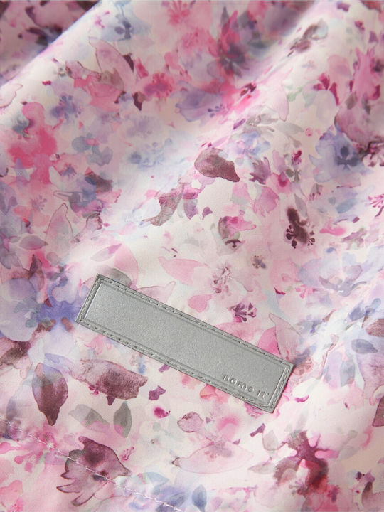 Geacă Impermeabilă Pentru Copii Casual Cu Glugă Lila Floral