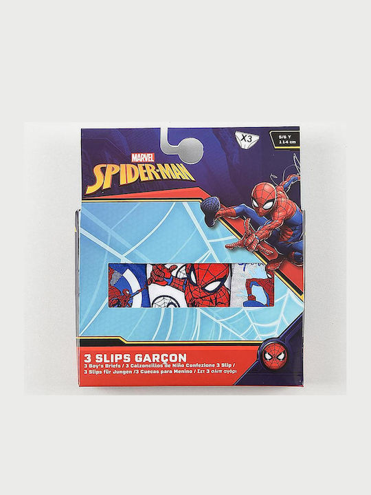 Superheroes Kids Set with Panties Blue-Grey Melange-White 3 Pieces