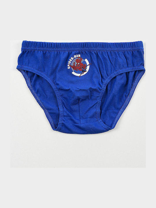 Superheroes Kids Set with Panties Blue-Grey Melange-White 3 Pieces