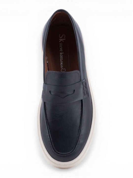 Leather Men's Loafers In Black Colour