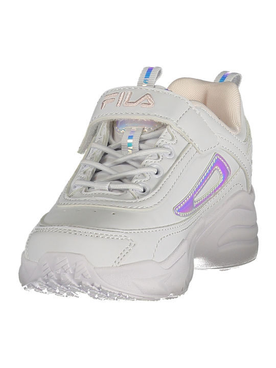 Kids Sports Shoes Running with Hoop & Loop Closure White
