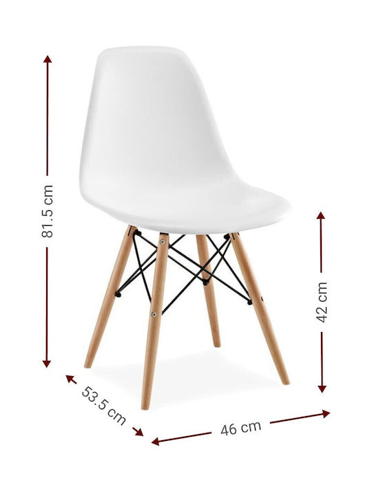 Dining Chair Made of Polypropylene Red 46x53.5x81.5cm