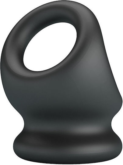 Crazy Bull Silicone Cock & Testicles Ring Black D-245241