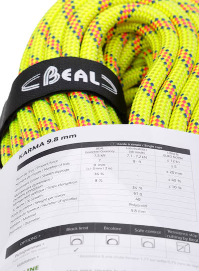 Beal 47489 Corzi de Escaladă Dinamice cu Lungime 50m Galbene