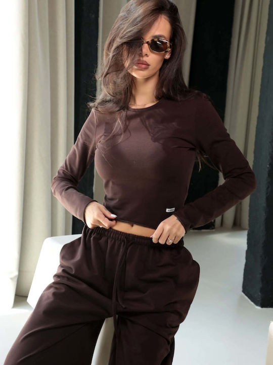 Set Damen Jogginghosen Coffee