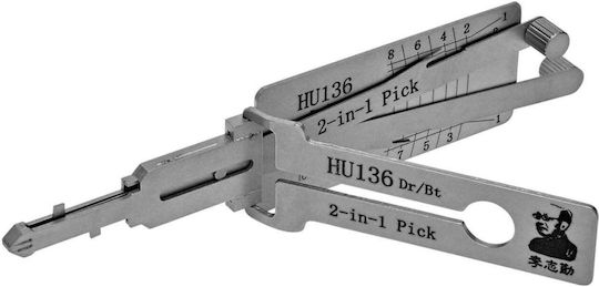 Lishi Original Hu136 Unealtă Auto Decodor 2-în-1 Pick Decodor Compatibil Renault Dacia Hu136 Plat 8-tăieturi 2-piste Uși Portbagaj