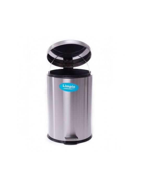 Limpio Limpio Mülleimer aus Inox mit Pedal Silber 12lt