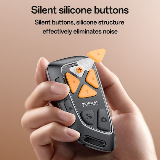 Telecomandă Bluetooth Scroll Social Media Telecomandă Selfie Usb-c 200mah Yesido Negru