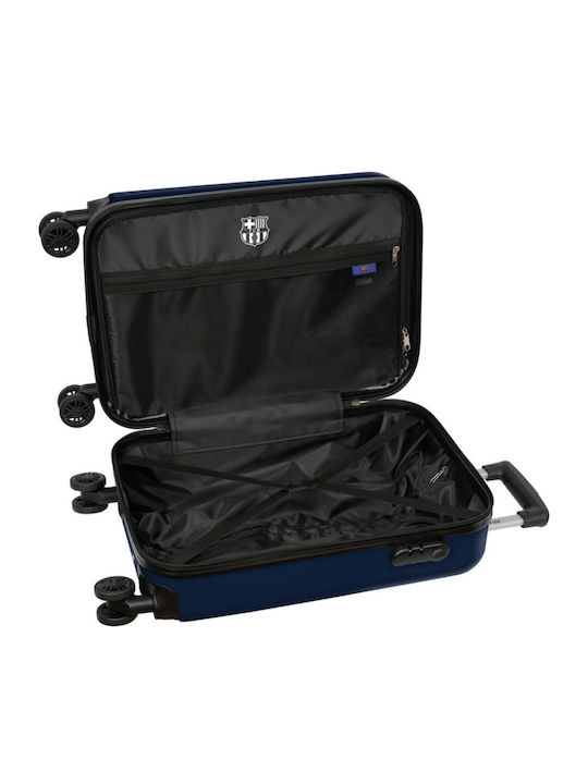 Medium Travel Suitcase Blue/Bordeaux with 4 Wheels Height 57cm
