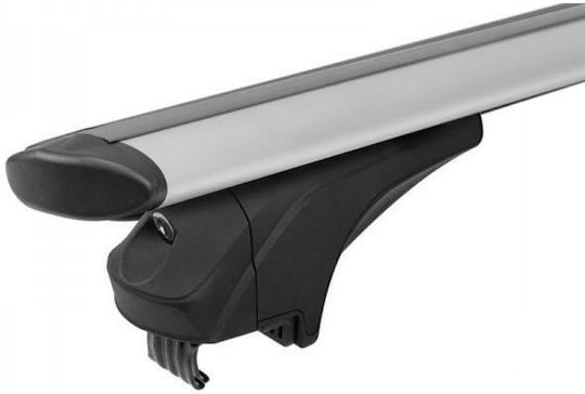 Menabo – Autodachträger Silber Aluminium Sonic mit Schloss Flush Raised Rails Sichere Ladungstransport – 2 Stück 16110/mb