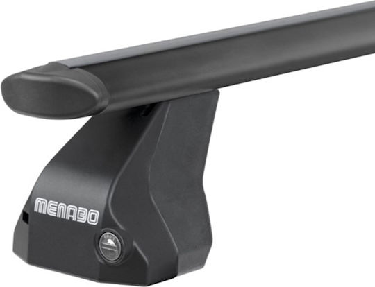 Menabo – Aluminum Black Car Roof Bars Omega Plus Medium 112cm Safe Load Caps – 2 Pieces 16080/mb 16080/mb