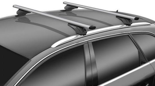 Menabo – Autodachträger Silber Aluminium Sonic mit Schloss Flush Raised Rails Sichere Ladungstransport – 2 Stück 16110/mb