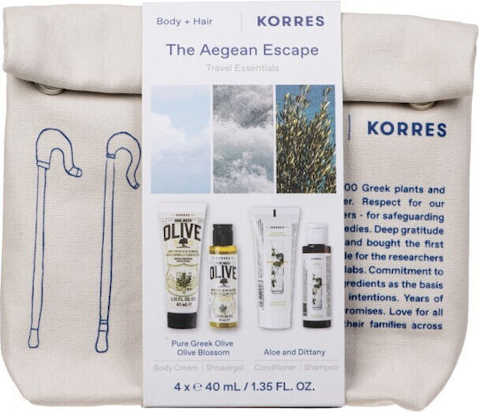 Korres The Aegean Escape Travel Essentials Комплект за грижа за кожата за Почистване на тялото 5бр