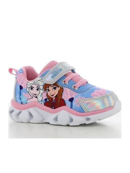 Kids Sneakers with Hoop & Loop Closure and Blue Lights