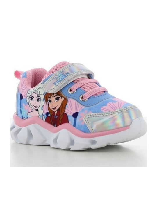 Kids Sneakers with Hoop & Loop Closure and Blue Lights
