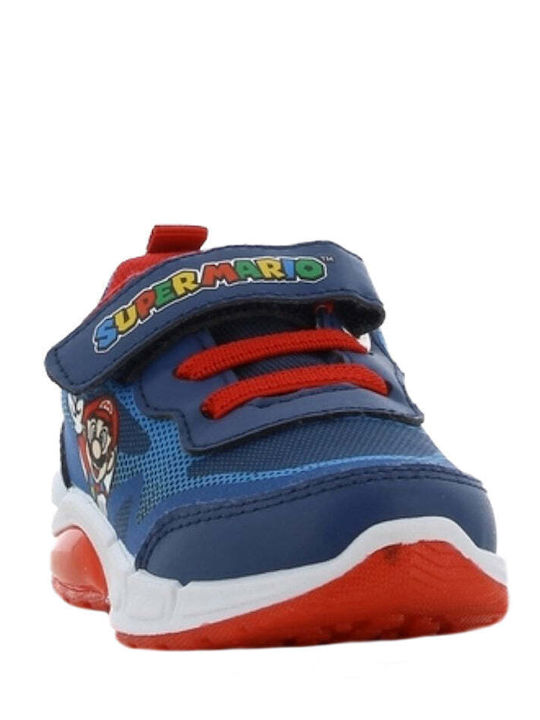 Kids Sneakers with Hoop & Loop Closure and Lights Blue