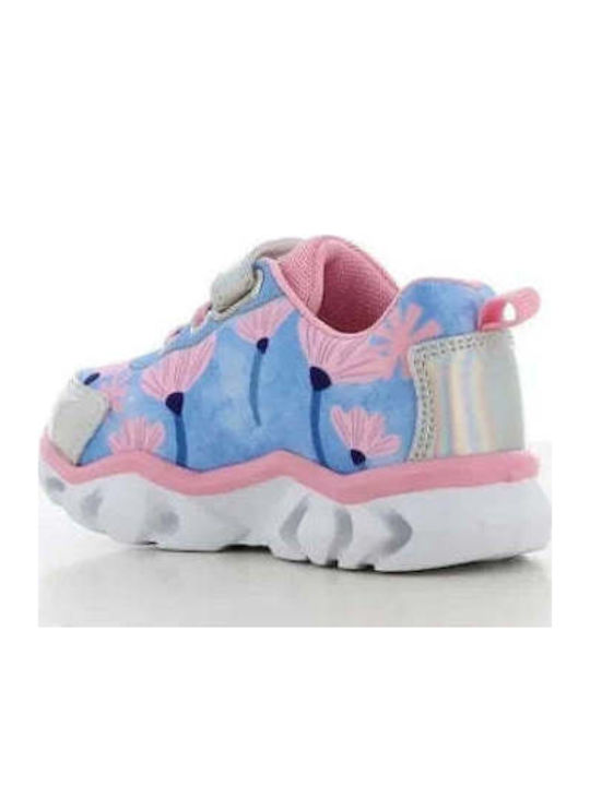 Kids Sneakers with Hoop & Loop Closure and Blue Lights