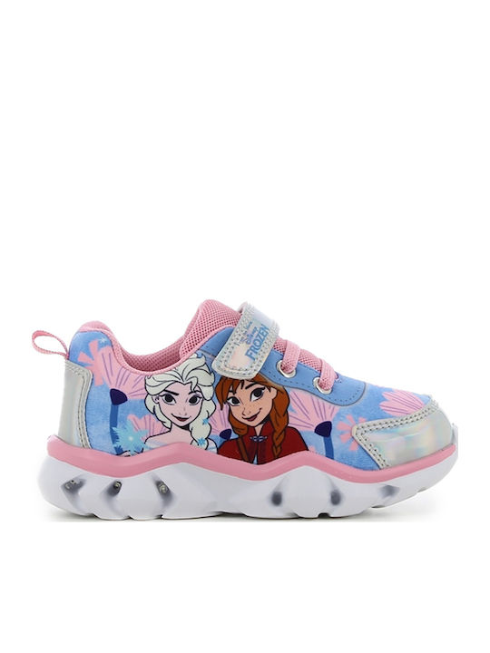 Kids Sneakers with Hoop & Loop Closure and Blue Lights