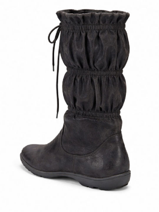 Braune Damenstiefel mit Gummi
