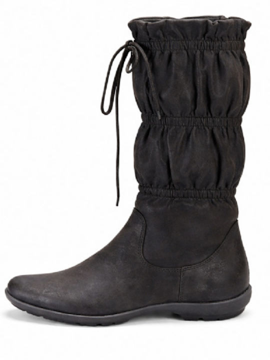 Braune Damenstiefel mit Gummi