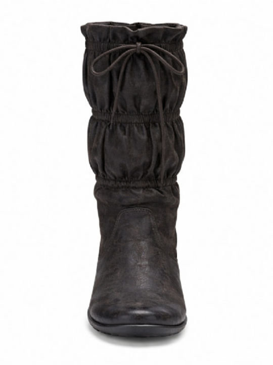 Braune Damenstiefel mit Gummi