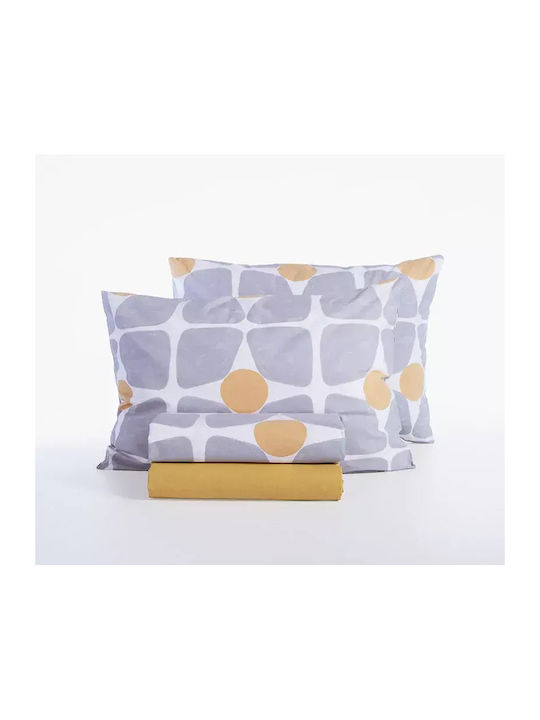 Nef-Nef Homeware Casual Bettlaken Set mit 2 Kissenbezügen Übergröße mit Gummibettlaken 170x270+35cm 3 (3Stücke)