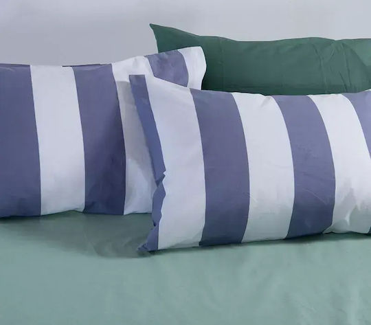 Nef-Nef Homeware Casual Set King Size 4 Pieces 200x270cm With Rubber Hugger Blue