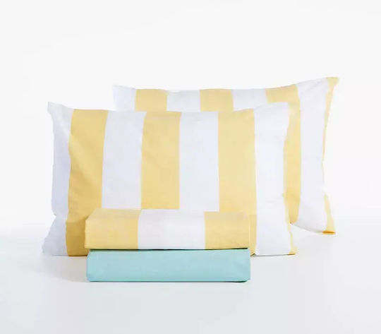Nef-Nef Homeware Casual Σετ Σεντόνια Μονά με Λάστιχο 100x200+35εκ. 3 (3τμχ)