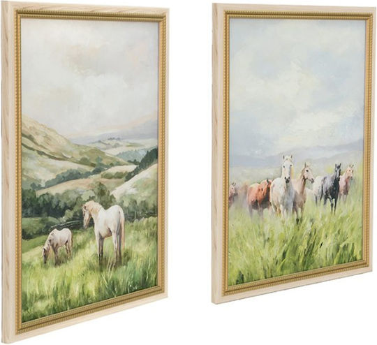 Artekko Δίπτυχος Πίνακας σε Καμβά 60x80cm