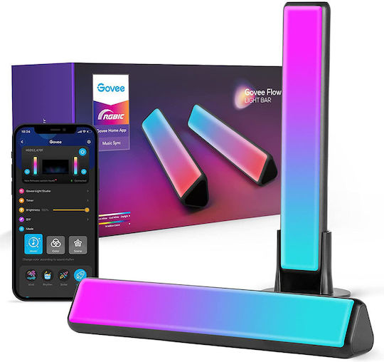 Govee Smart Διακοσμητικό Φωτιστικό Flow Plus LED RGBIC Μπάρα 2τμχ 8.4x8.4x26.6εκ.