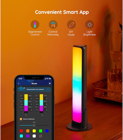 Govee Smart Διακοσμητικό Φωτιστικό Flow Plus LED RGBIC Μπάρα 2τμχ 8.4x8.4x26.6εκ.