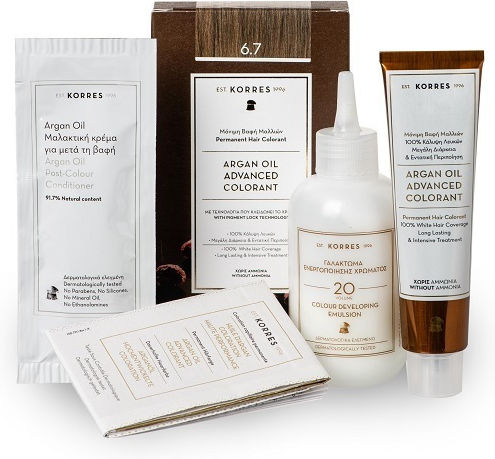 Korres Argan Oil Advanced Colorant Βαφή Μαλλιών Χωρίς Αμμωνία 7.0 Ξανθό Φυσικό 50ml