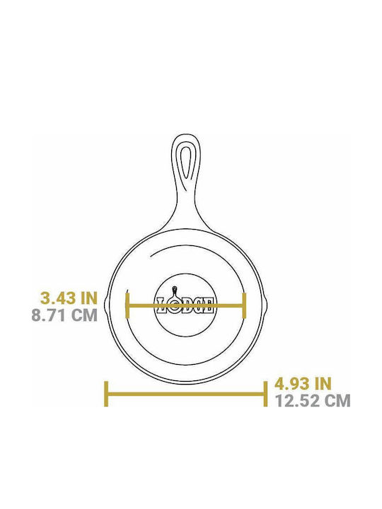 Lodge Mini Cast Iron Pan with Lid with Non-Stick Coating 12.7cm