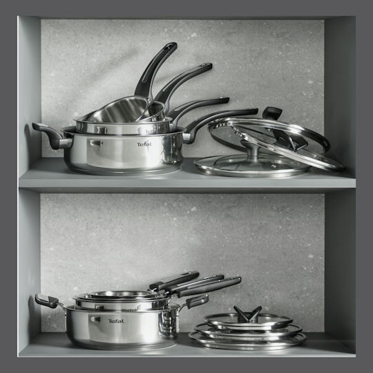 Tefal Emotion Σωτέζα από Ανοξείδωτο Ατσάλι με Καπάκι με Αντικολλητική Επίστρωση 26cm