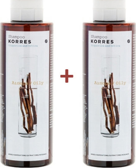 Korres Licorice & Nettle Shampoos Shine for Oily Hair 2x250ml