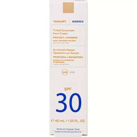 Korres Yoghurt Слънцезащитен Крем За Лице SPF30 С Цвят 50ml